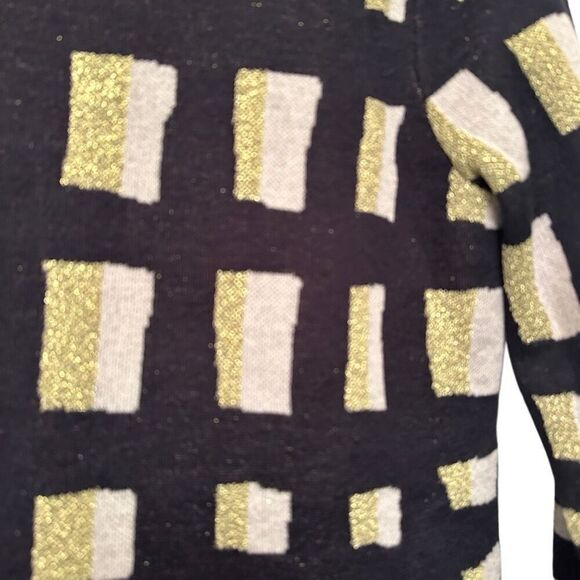 Ann Taylor navy, gold, and cream sweater skirt set- size s/m - Picture 6 of 12